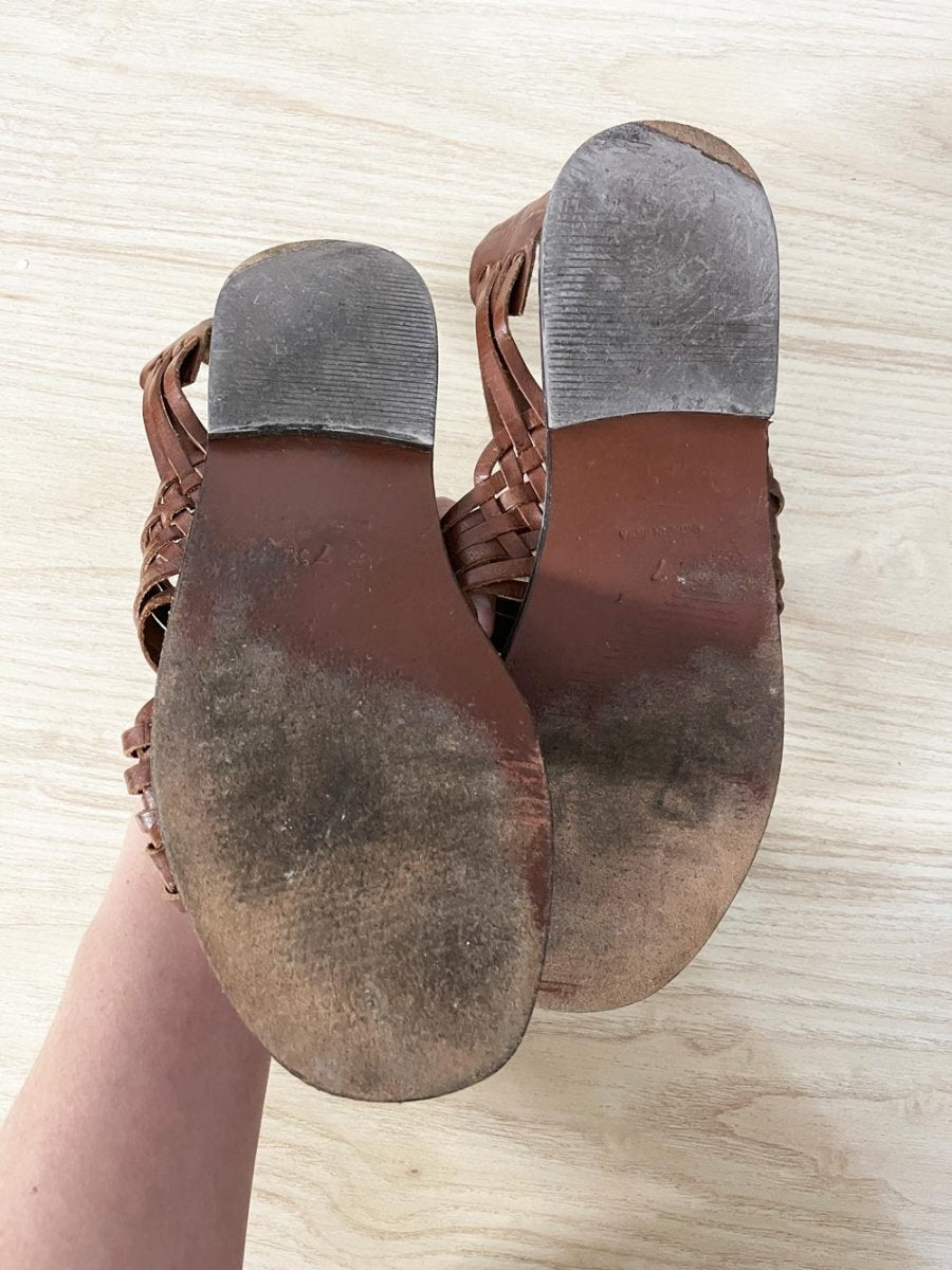 steve madden boho woven leather huarache sandal - good market thrift store