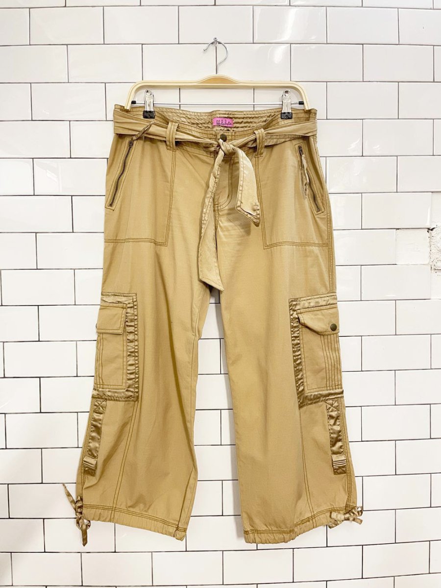 y2k bb dakota satin trim crop parachute utility pant - good market thrift store