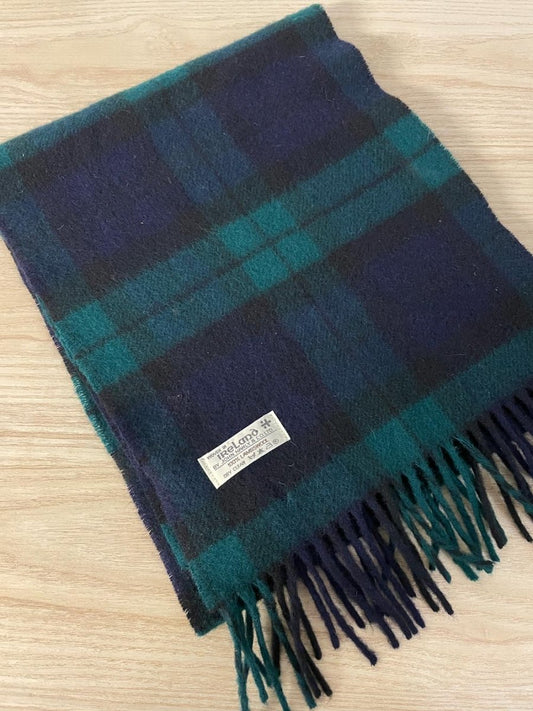 vintage john hanley ireland 100% wool tartan scarf - good market thrift store