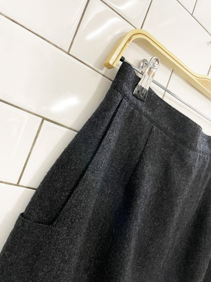 vintage 80s sevil 100% wool squared off pocket mini skirt - good market thrift store