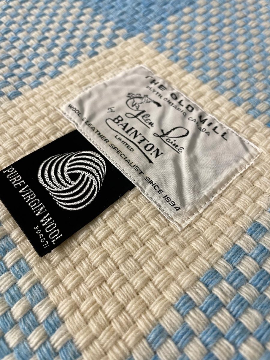vintage the old mill pure wool woven check blanket - good market thrift store