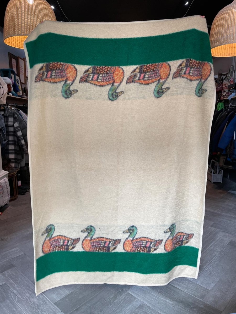 vintage biederlack made in usa fuzzy ducks blanket - good market thrift store