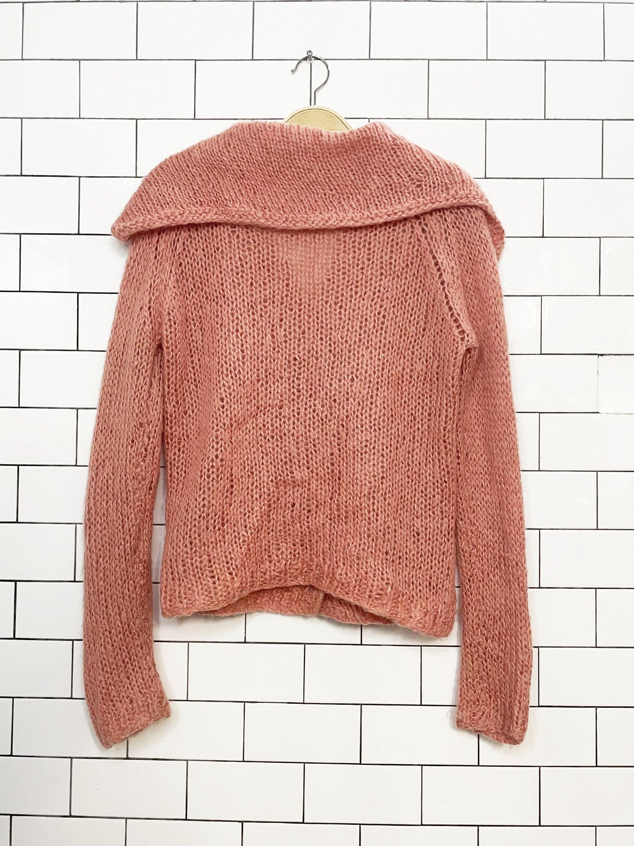 free people mohair-blend cable knit flower button cardigan