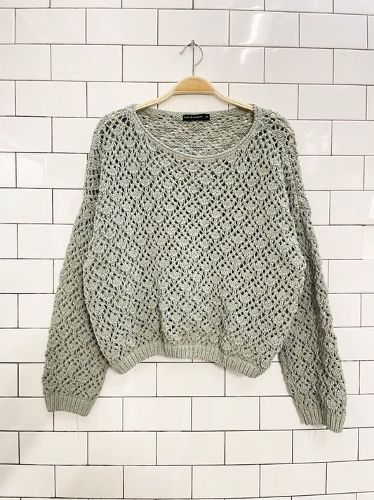 moon & madison crochet open knit sweater - good market thrift store