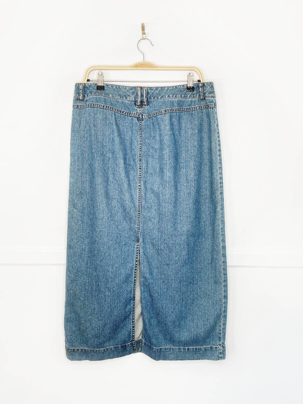 vintage 00s liz claiborne denim midi skirt