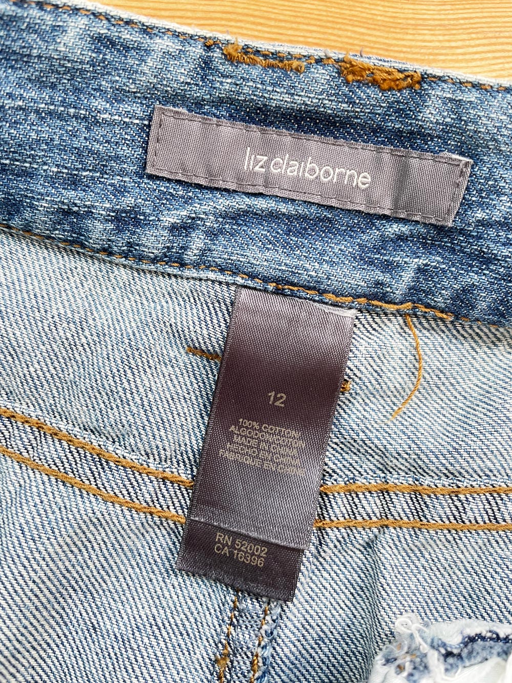 vintage 00s liz claiborne denim midi skirt