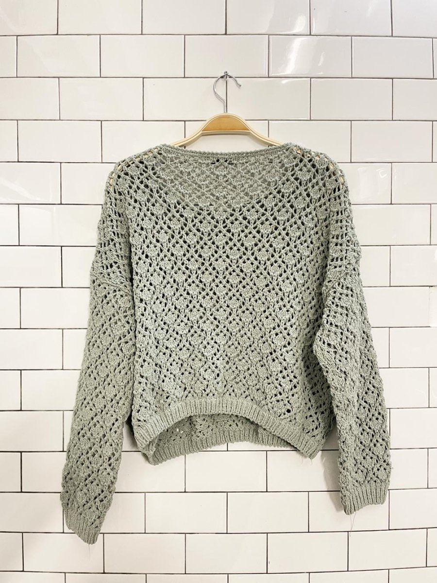 moon & madison crochet open knit sweater - good market thrift store