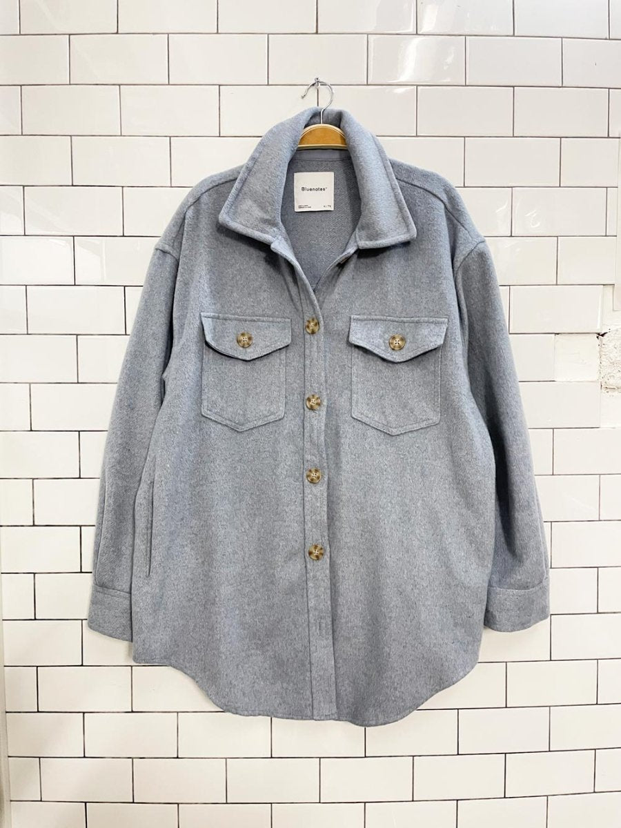 bluenotes fuzzy shirt jacket - good market thrift store