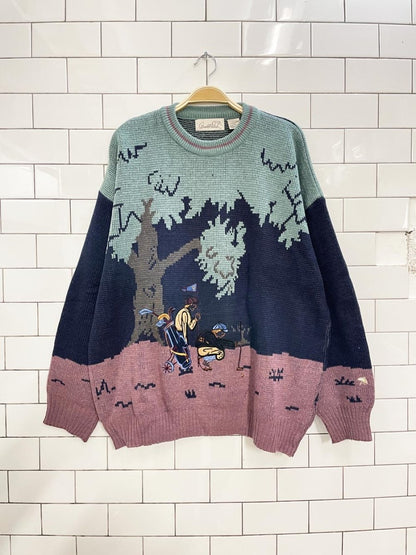 vintage arnold palmer wool - blend golfer knit dad sweater - good market thrift store