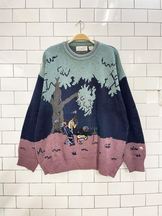vintage arnold palmer wool - blend golfer knit dad sweater - good market thrift store