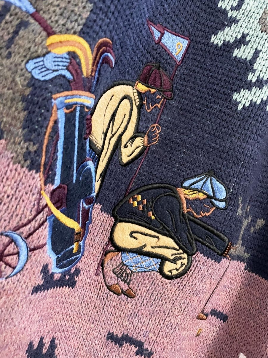 vintage arnold palmer wool - blend golfer knit dad sweater - good market thrift store