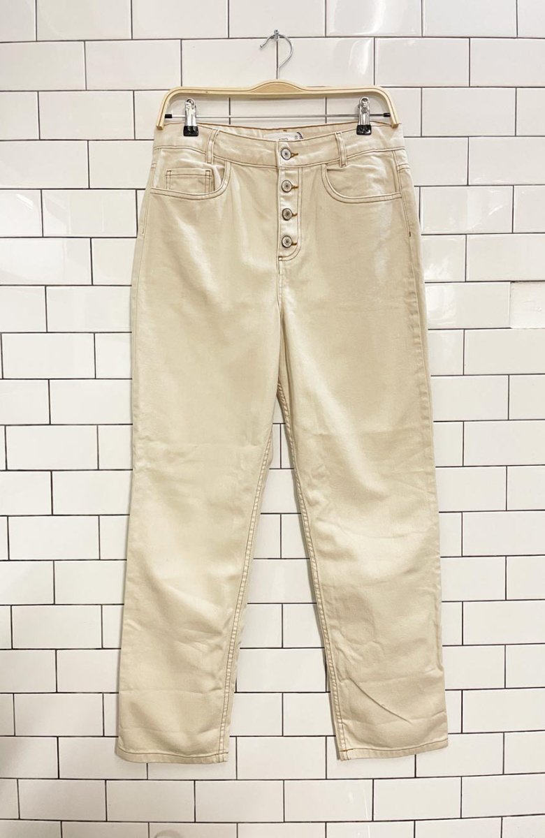 nwt mango high rise button fly mom jeans - good market thrift store