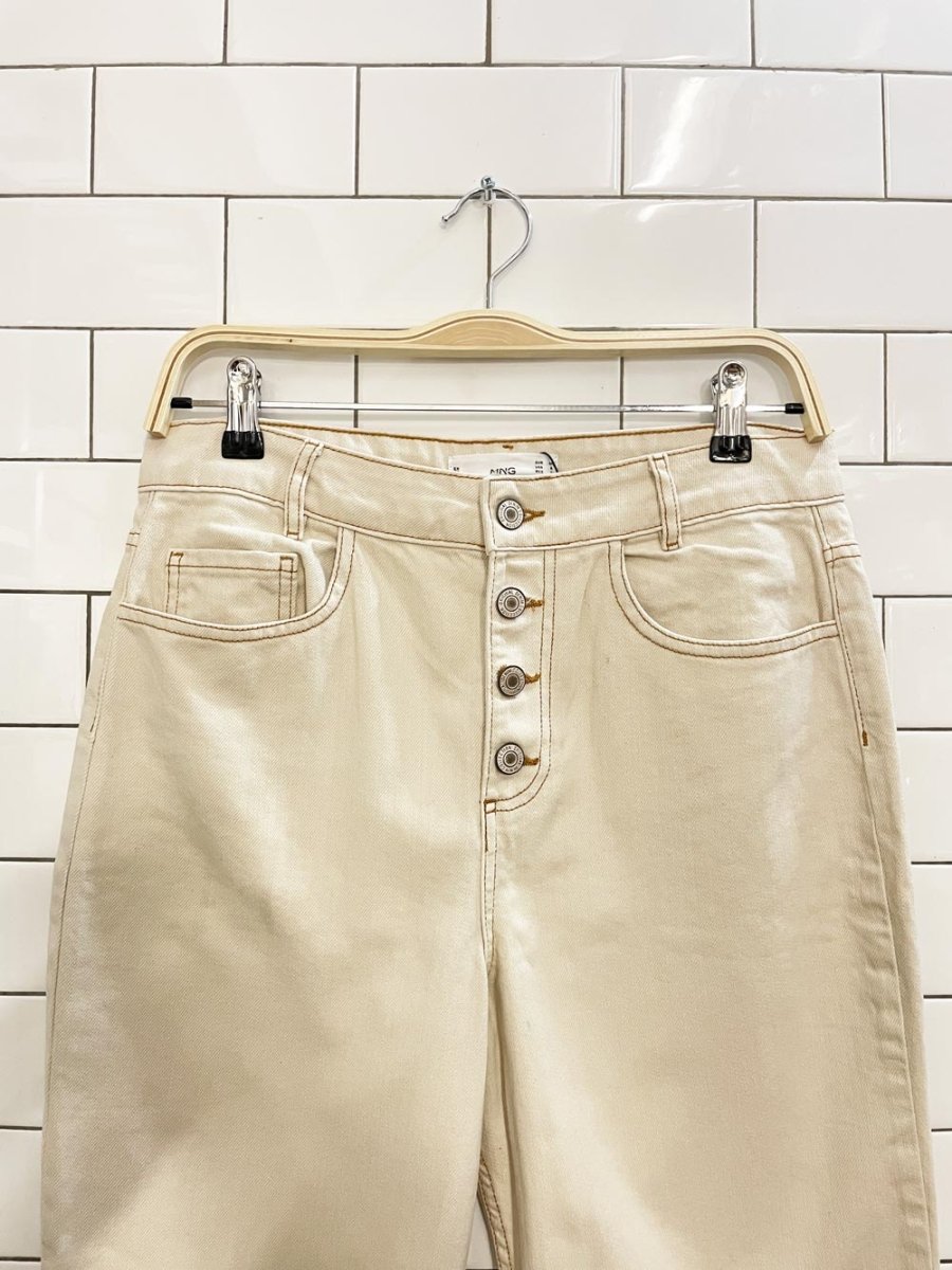 nwt mango high rise button fly mom jeans - good market thrift store