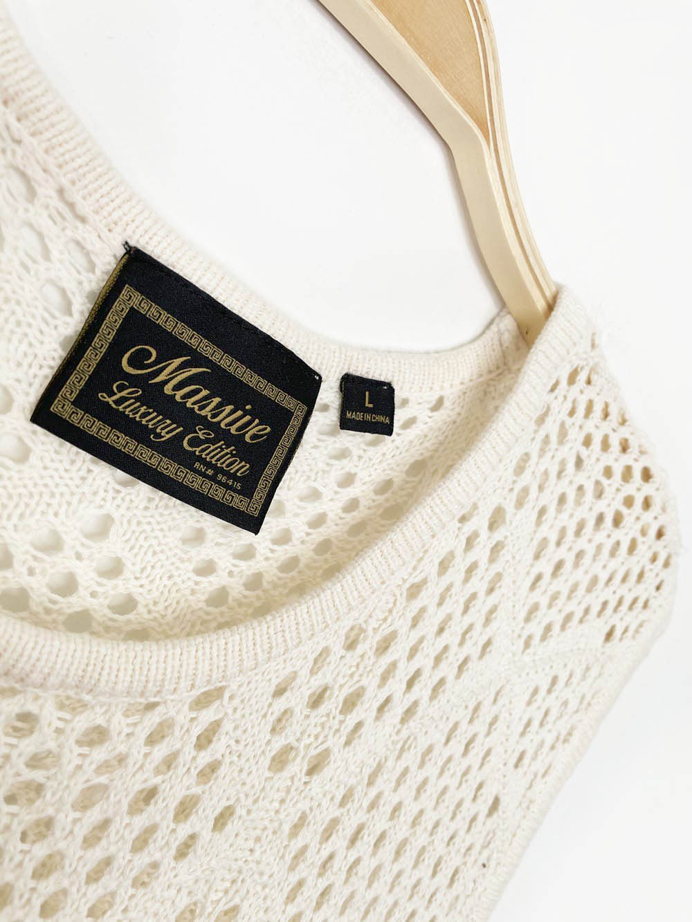 massive luxury edition crochet knit sleeveless top