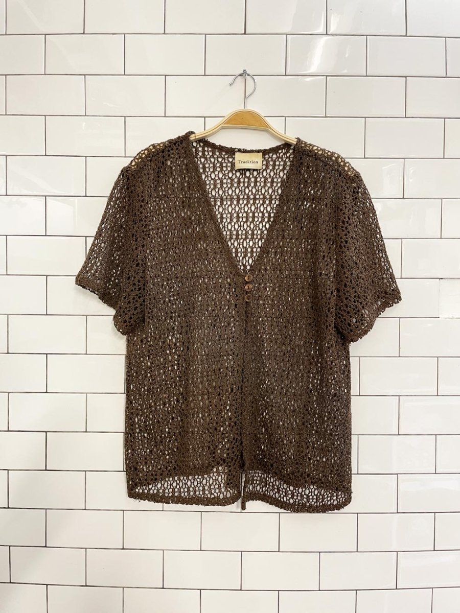 vintage 00s tradition crochet knit top - good market thrift store