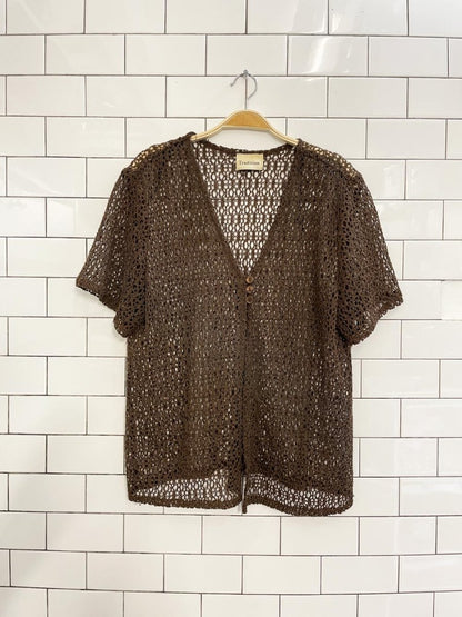 vintage 00s tradition crochet knit top - good market thrift store