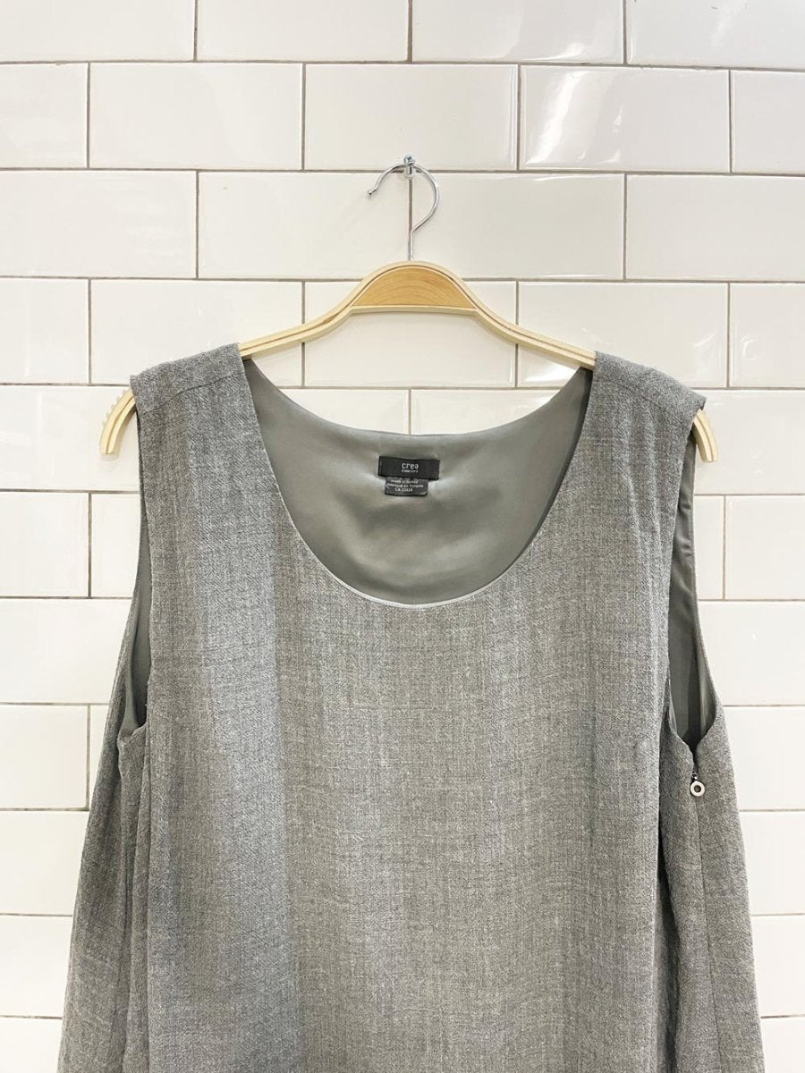 crea concept wool - blend balloon hem dress - good market thrift store