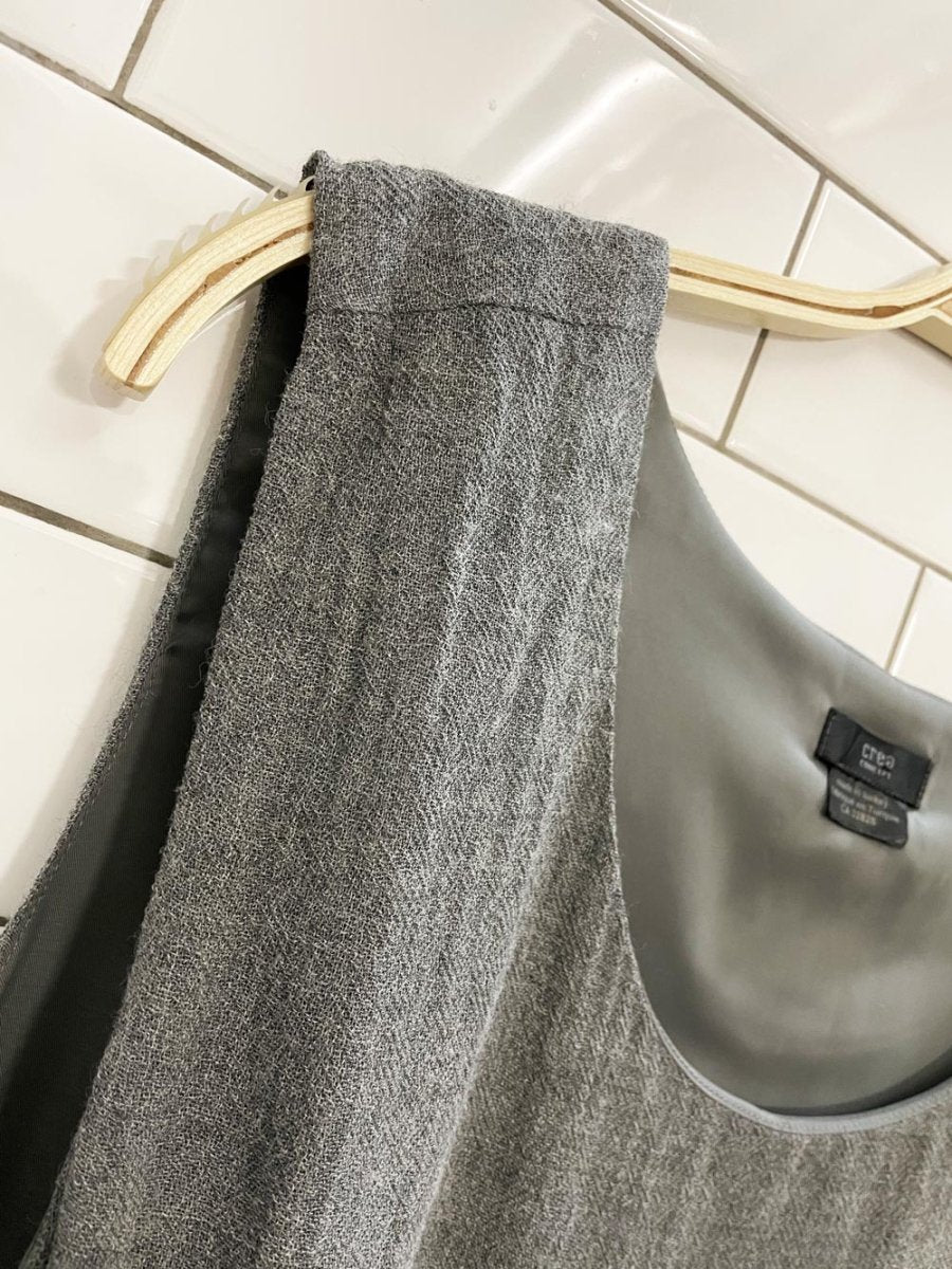 crea concept wool - blend balloon hem dress - good market thrift store