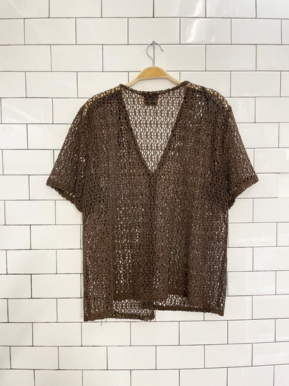 vintage 00s tradition crochet knit top - good market thrift store