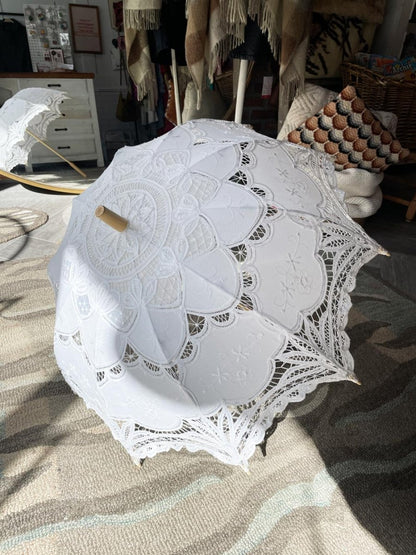 handmade victorian lace cotton parasol sunbrella - good market thrift store