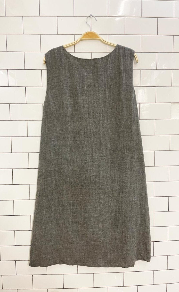 crea concept wool - blend balloon hem dress - good market thrift store