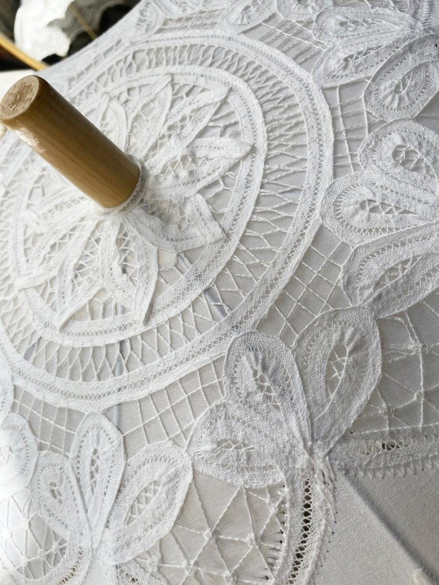 handmade victorian lace cotton parasol sunbrella - good market thrift store