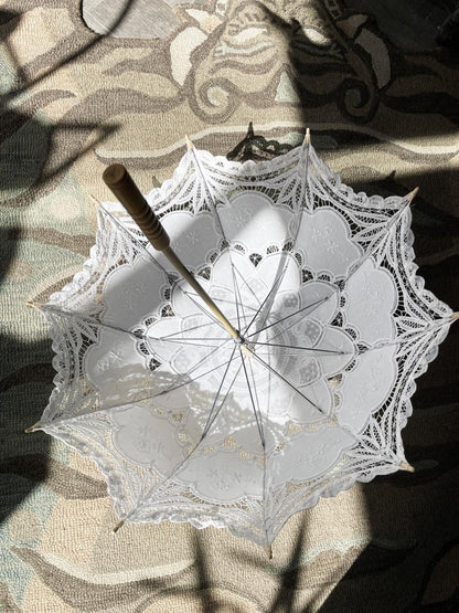 handmade victorian lace cotton parasol sunbrella - good market thrift store