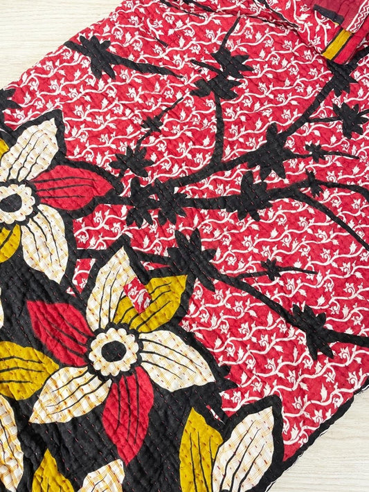 ten thousand villages handmade kantha sari sashiko bed decor - good market thrift store