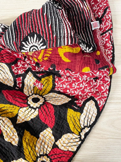 ten thousand villages handmade kantha sari sashiko bed decor - good market thrift store