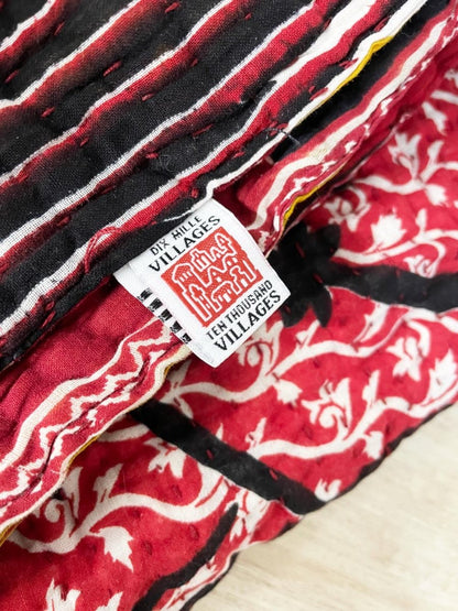 ten thousand villages handmade kantha sari sashiko bed decor - good market thrift store