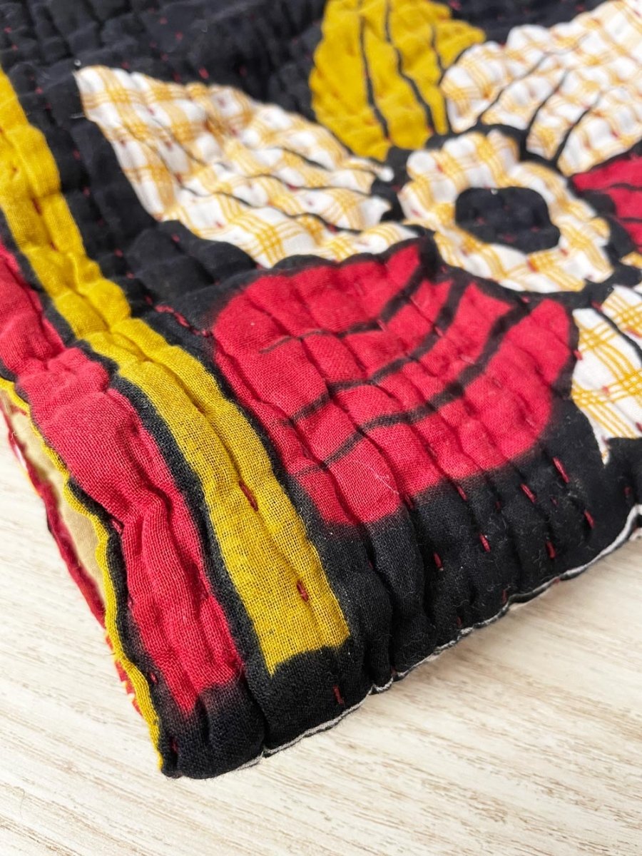 ten thousand villages handmade kantha sari sashiko bed decor - good market thrift store