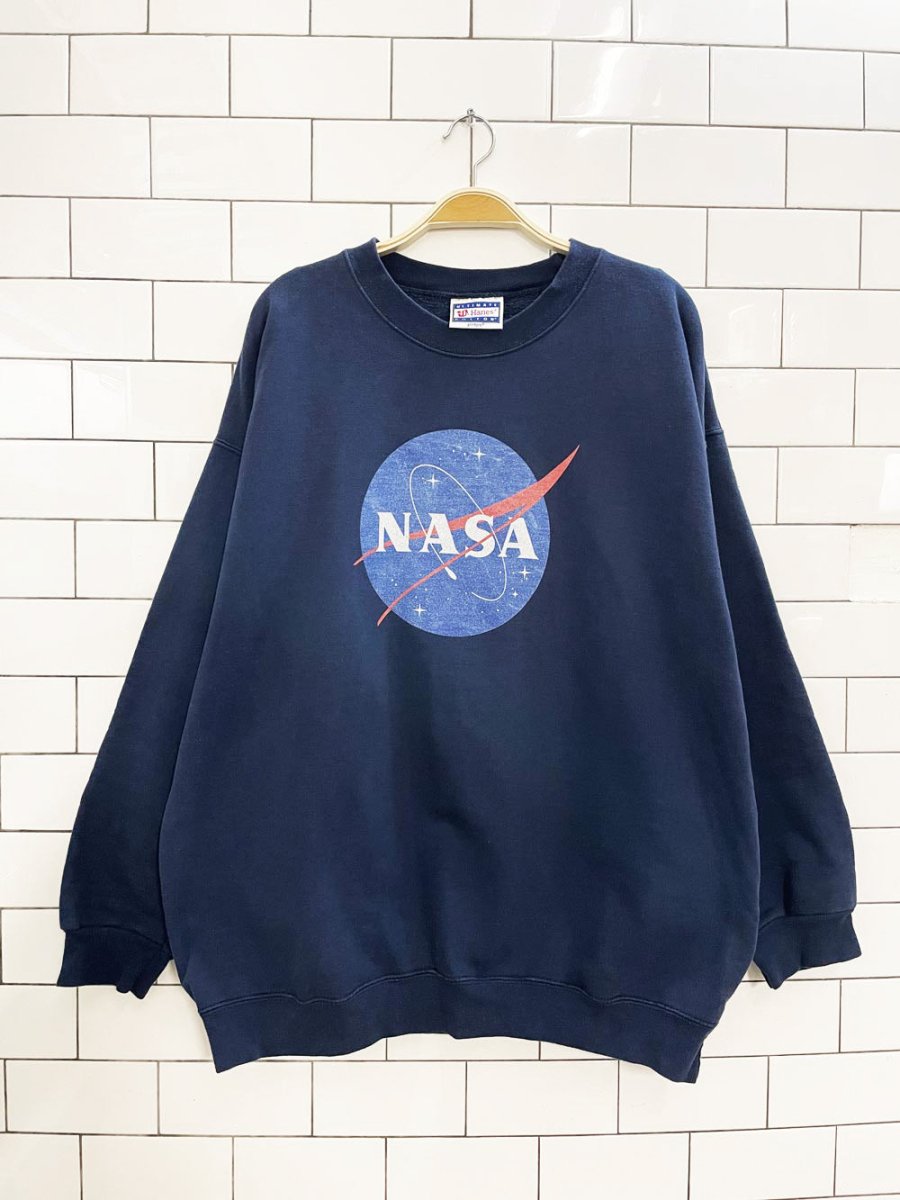 vintage 00s nasa crewneck sweatshirt | hanes ultimate cotton - good market thrift store