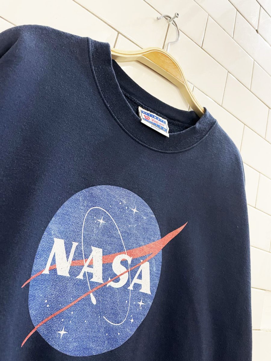 vintage 00s nasa crewneck sweatshirt | hanes ultimate cotton - good market thrift store