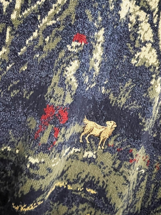 vintage parkhurst NE labrador in the woods knit dad sweater - good market thrift store
