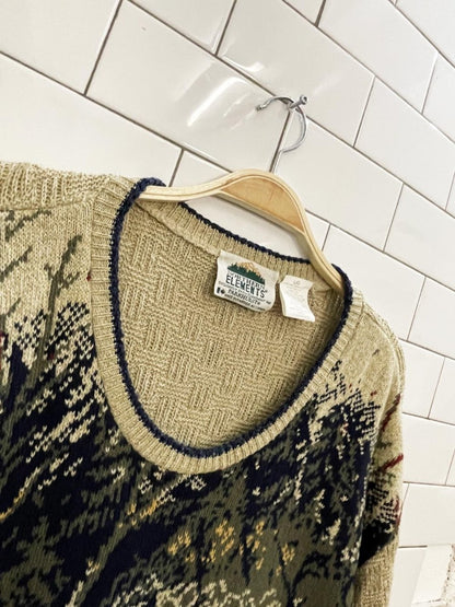 vintage parkhurst NE labrador in the woods knit dad sweater - good market thrift store