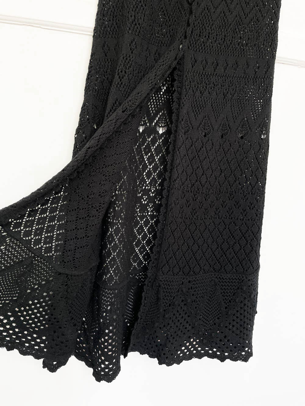 lauren ralph lauren crochet pointelle knit maxi dress | duster cardigan