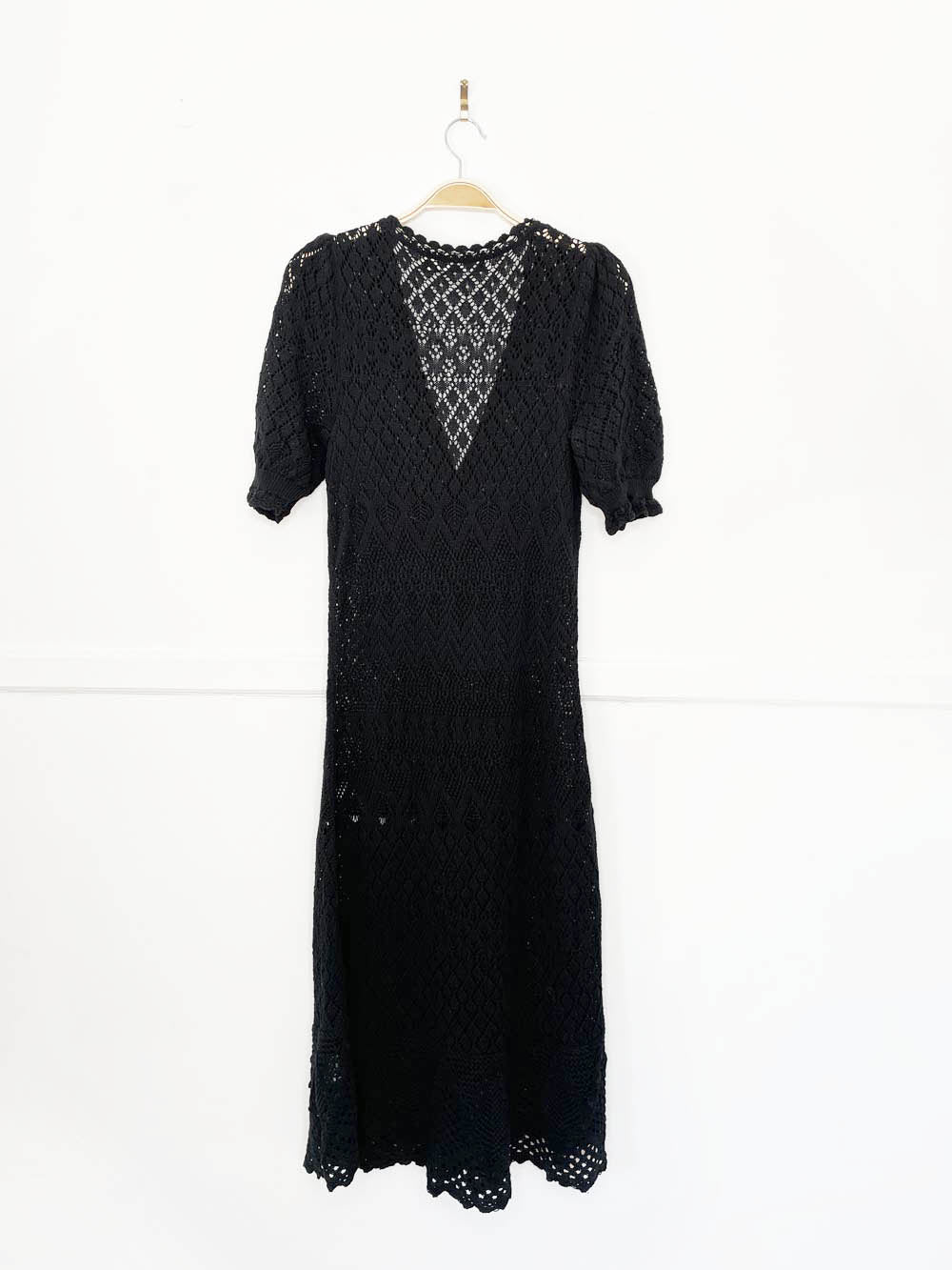 lauren ralph lauren crochet pointelle knit maxi dress | duster cardigan