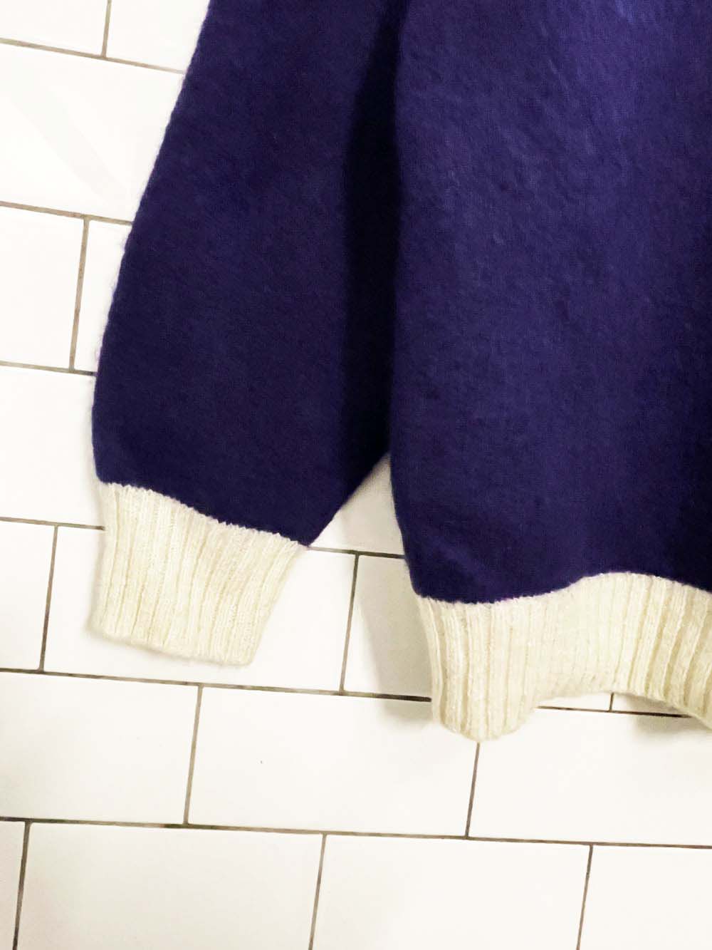 vintage 70's polo RL wool v - neck varsity prep sweater - good market thrift store