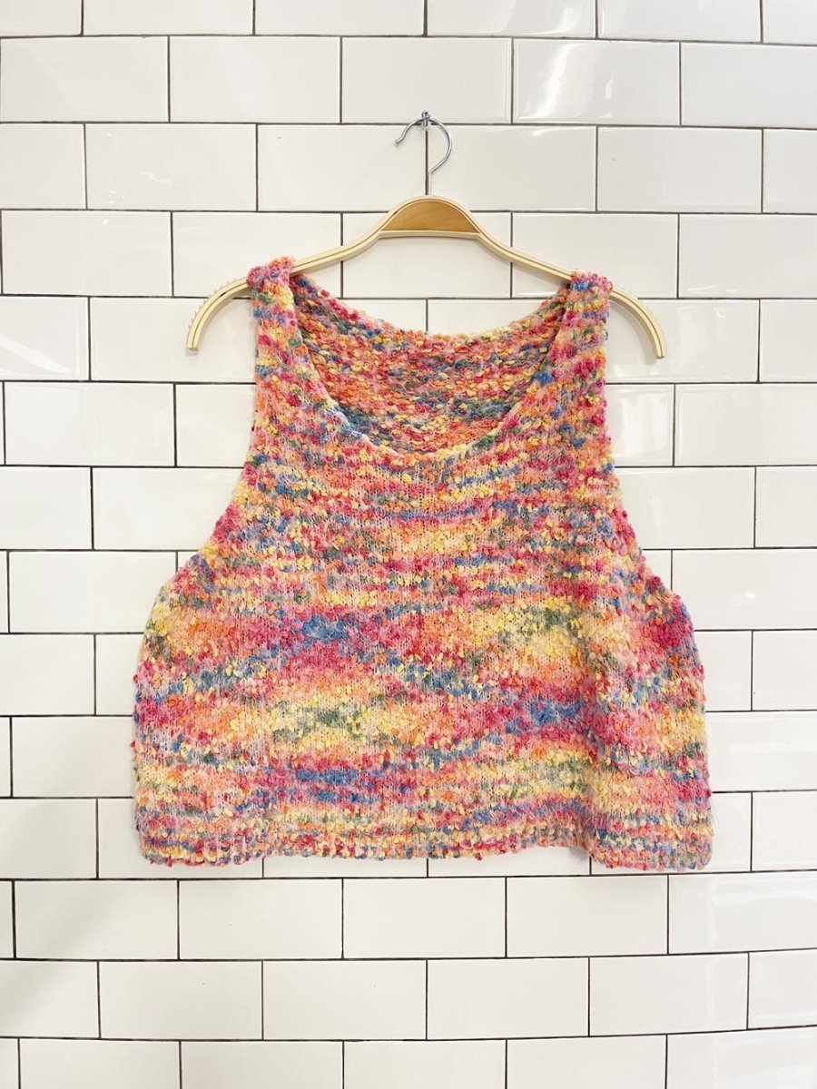 rainbow popcorn knit tank - good market thrift store