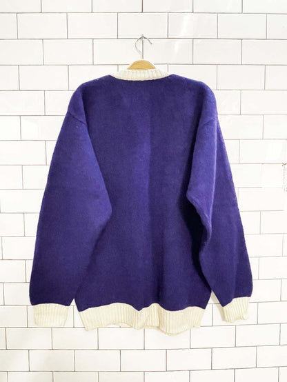 vintage 70's polo RL wool v - neck varsity prep sweater - good market thrift store