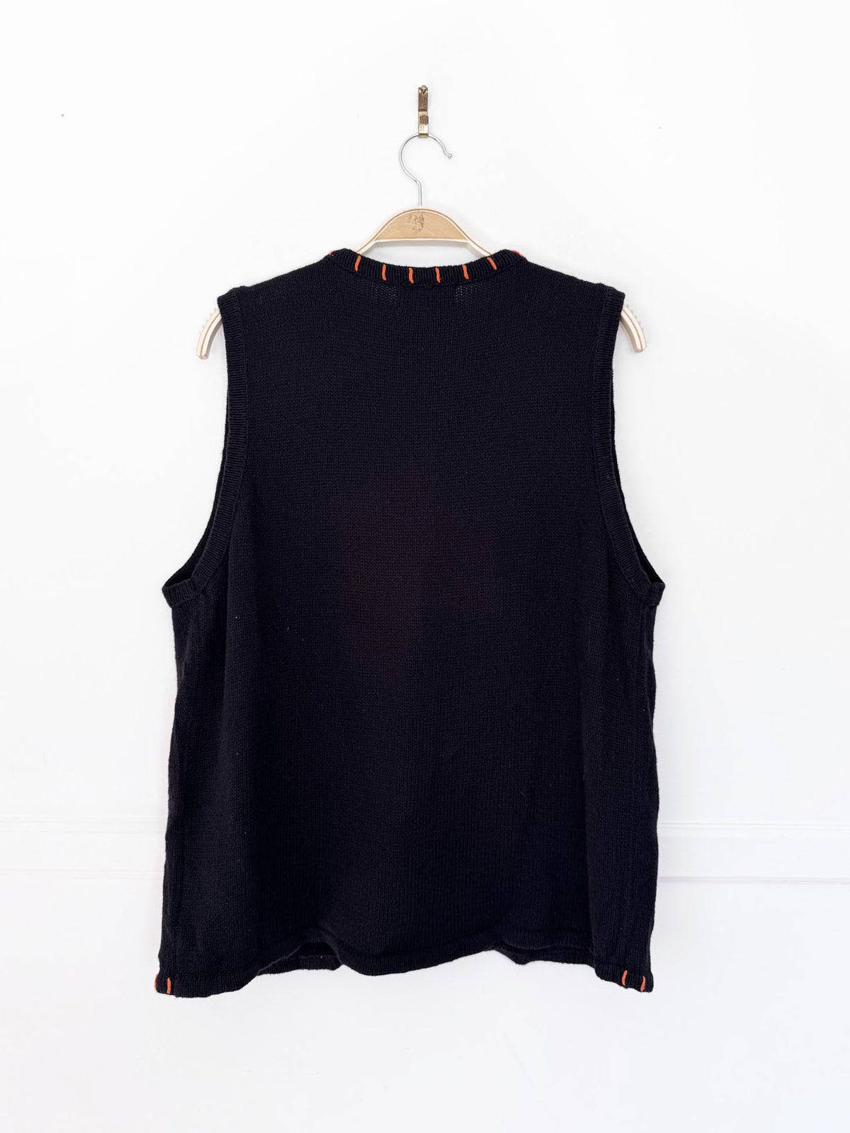 vintage 00s basic editions beaded pumpkin patch knit vest | halloween