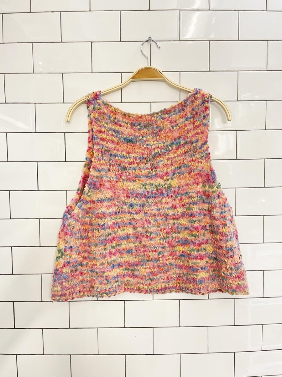 rainbow popcorn knit tank - good market thrift store
