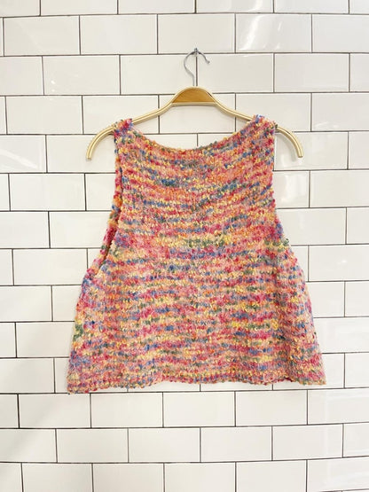 rainbow popcorn knit tank - good market thrift store