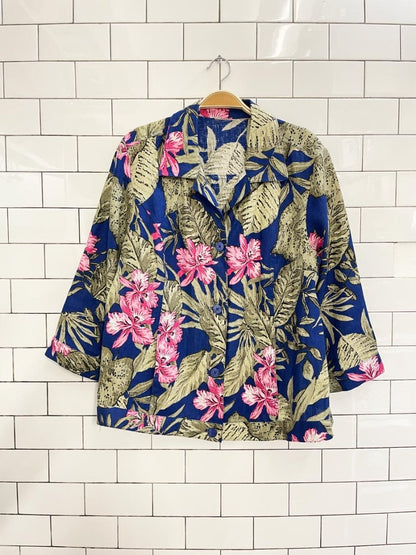 100% linen tropical summer jacket - good market thrift store