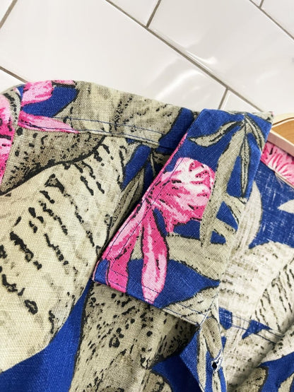 100% linen tropical summer jacket - good market thrift store