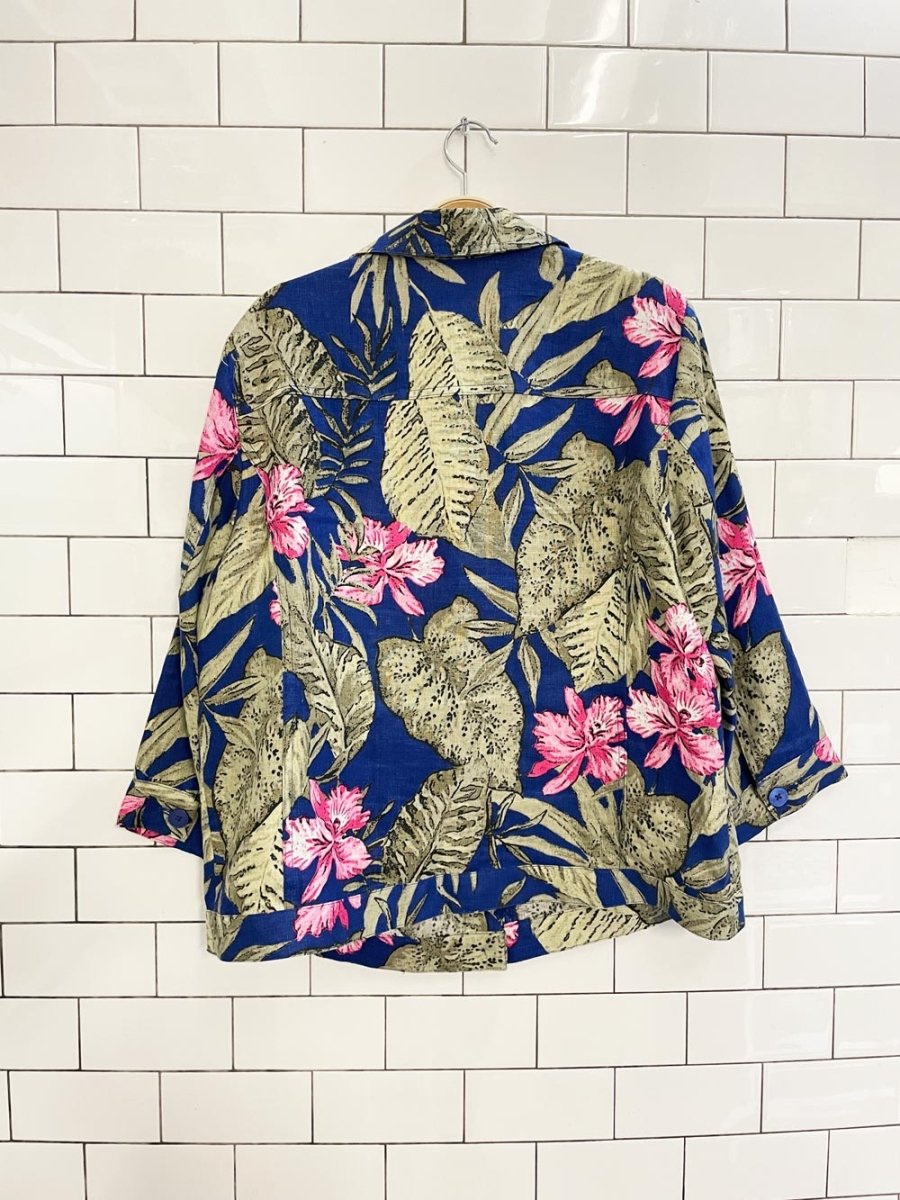 100% linen tropical summer jacket - good market thrift store