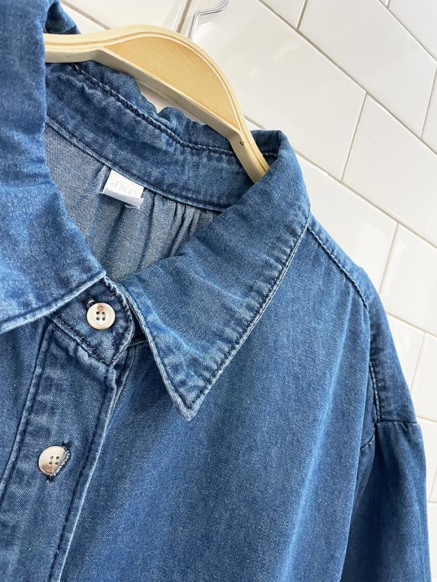 jnc tiered denim shirt dress - good market thrift store