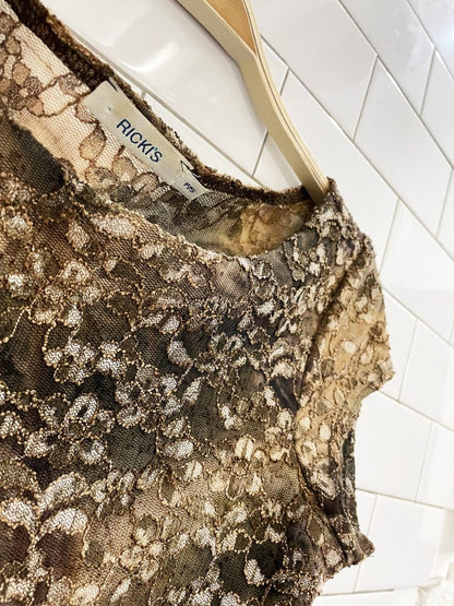 y2k rickis floral lace shirt - good market thrift store