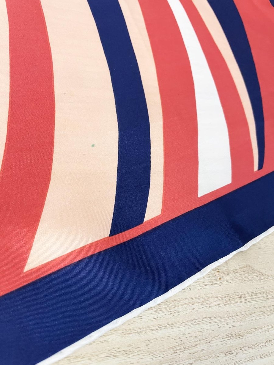 vintage 60s mod swirl silk square hair neck scarf | hand - rolled edge - good market thrift store