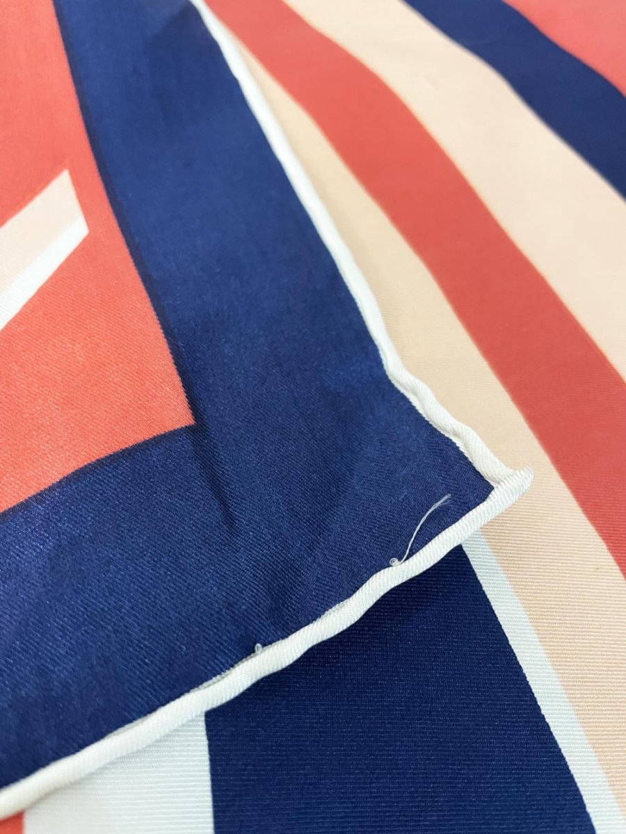 vintage 60s mod swirl silk square hair neck scarf | hand - rolled edge - good market thrift store